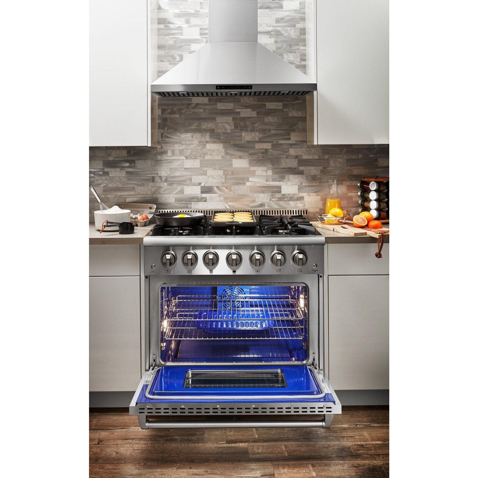 Thor Kitchen 36 in. 5.2 cu. ft. Professional Propane Gas Range in Stainless Steel, HRG3618ULP