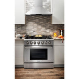 Thor Kitchen 36 in. 5.2 cu. ft. Professional Propane Gas Range in Stainless Steel, HRG3618ULP