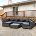 Outsunny 7-Piece Patio Furniture Sets PE Rattan Sectional Sofa Set - 860-212GY