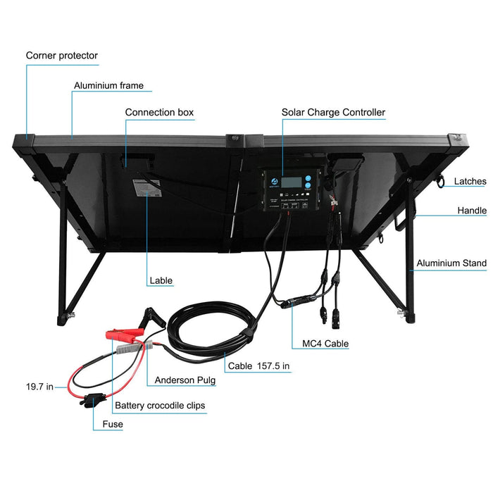 ACOPOWER Ptk 200W Portable Solar Panel Kit Briefcase - HY-PTK-2x100