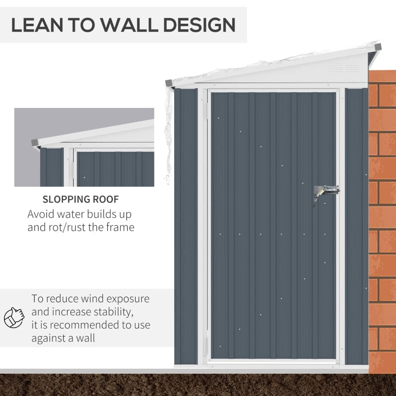 Outsunny 4' x 8' Steel Garden Storage Shed - 845-692V01