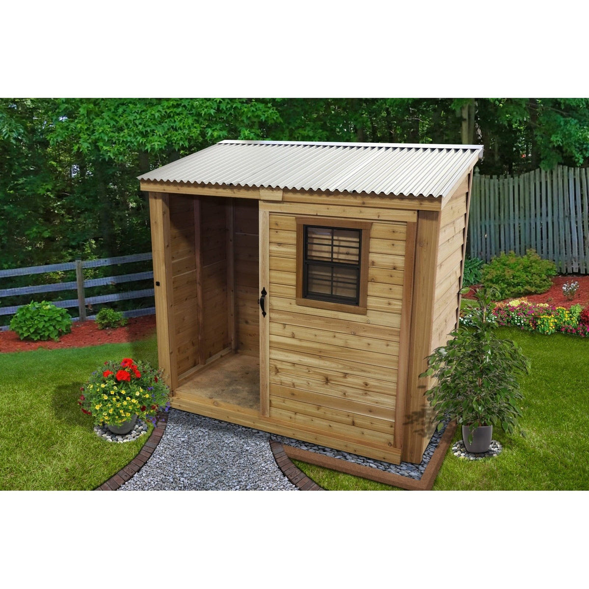 Spacesaver 8x4 with Single Door Metal Architect Knotty by Outdoor Living Today