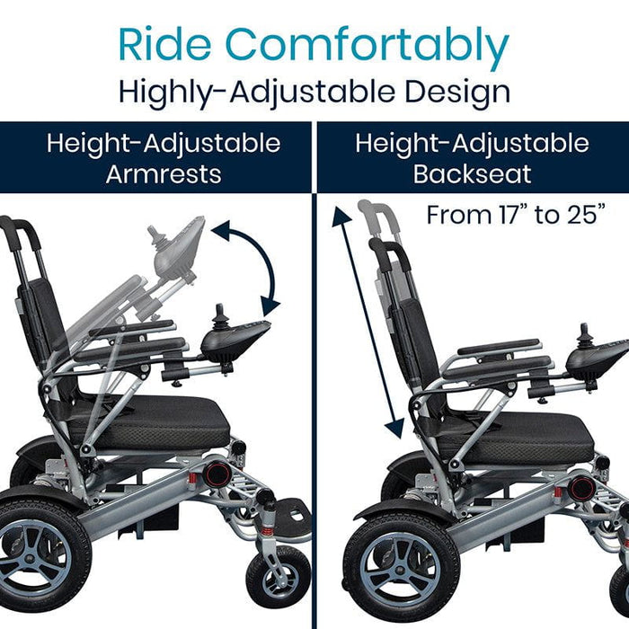 Vive Health Power Wheelchair - Foldable Long Range Transport Aid - Backyard Provider