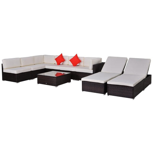 Outsunny 9 Piece Patio Furniture Set Outdoor - 01-0314