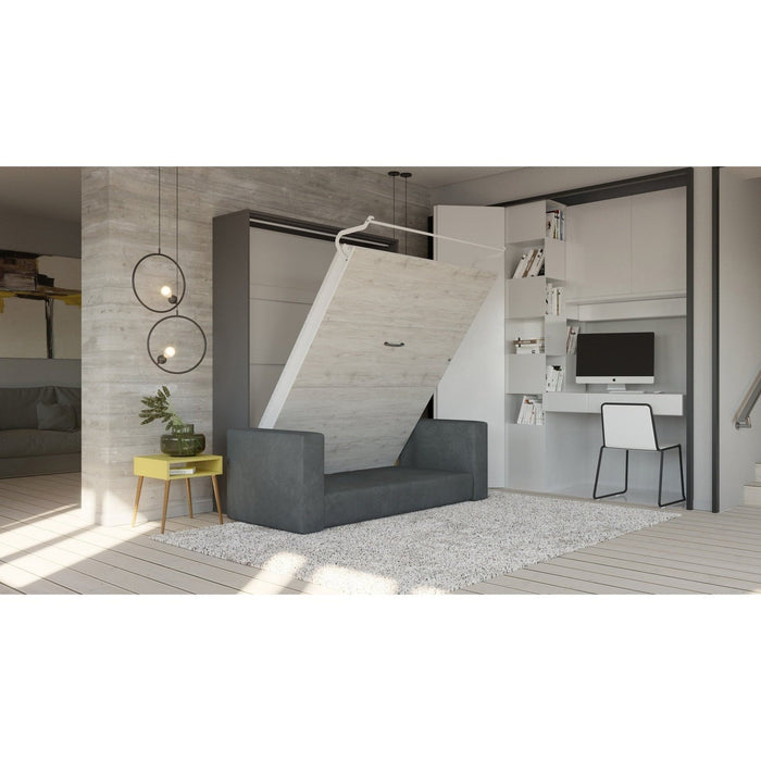 Maxima House European Queen size Vertical Murphy Bed Invento with a Sofa - IN014GW-G - Backyard Provider