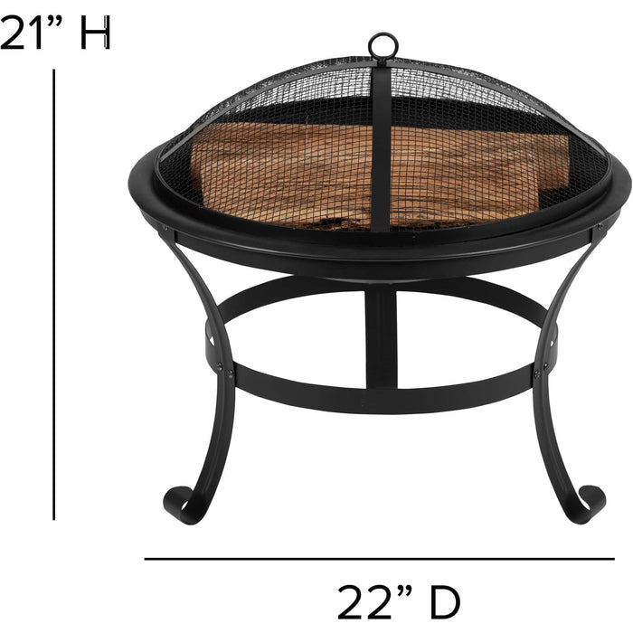 Flash Furniture Finn 4 Piece Rockers with Fire Pit - JJ-C145094-202-WH-GG