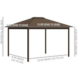 Outsunny 10x12 Hardtop Gazebo with Aluminum - 84C-095CG