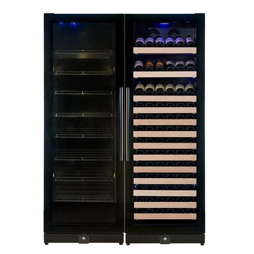 Kings Bottle 72" Large Wine And Beverage Cooler Drinks Combo With Clear Door - KBU170BW2