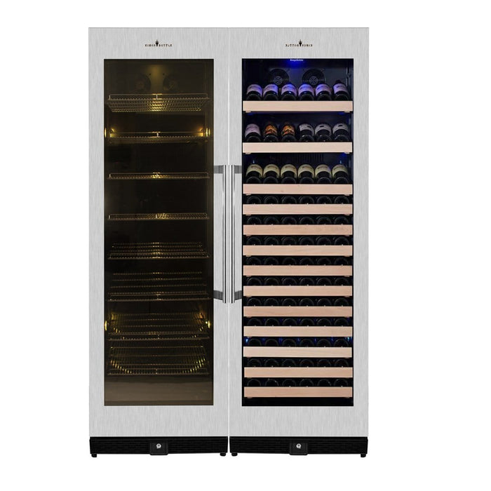 Kings Bottle 72" Large Wine And Beverage Cooler Drinks Combo With Clear Door - KBU170BW2