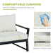 Outsunny 4 Piece Aluminum Garden Sofa Set Widened Seat - 84B-635CW