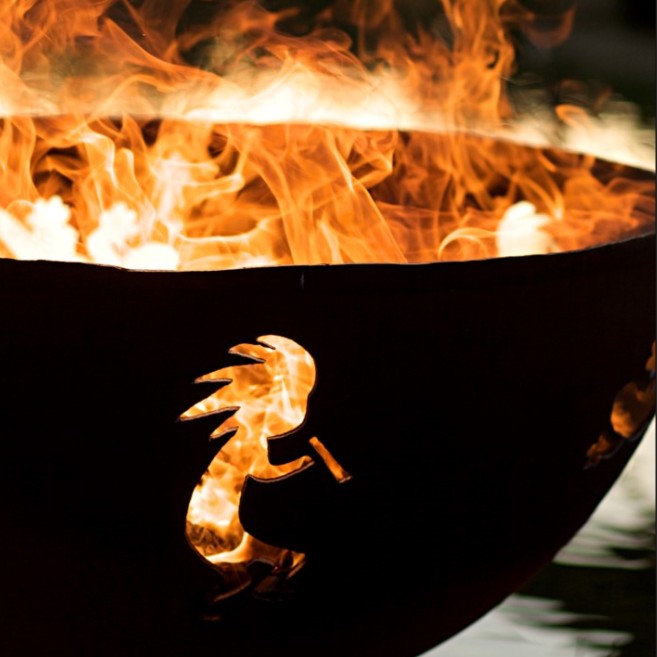 Kokopelli design - Hopi Indian God, with fire