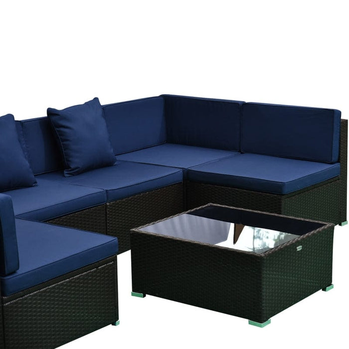 Outsunny 7-Piece Outdoor Patio Furniture Set with Modern Rattan Wicker - 860-020V01BU