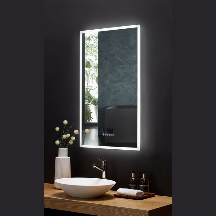 Ancerre Immersion LED Lighted Bathroom Vanity Mirror with Bluetooth, Defogger, and Digital Display - LEDM-IMMERSION-24 - Backyard Provider