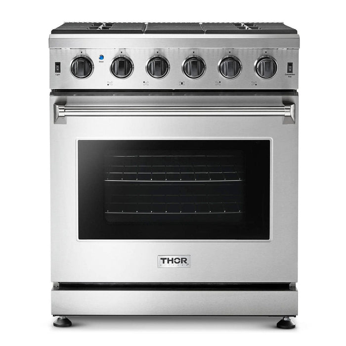 Thor Kitchen Appliance Package - 30 in. Natural Gas Range, Range Hood, Refrigerator, Dishwasher, AP-LRG3001U-3