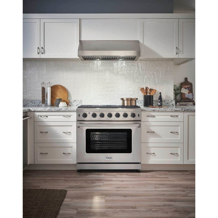 Thor Kitchen 36 in. 6.0 Cu. Ft Professional Natural Gas Range in Stainless Steel - LRG3601U