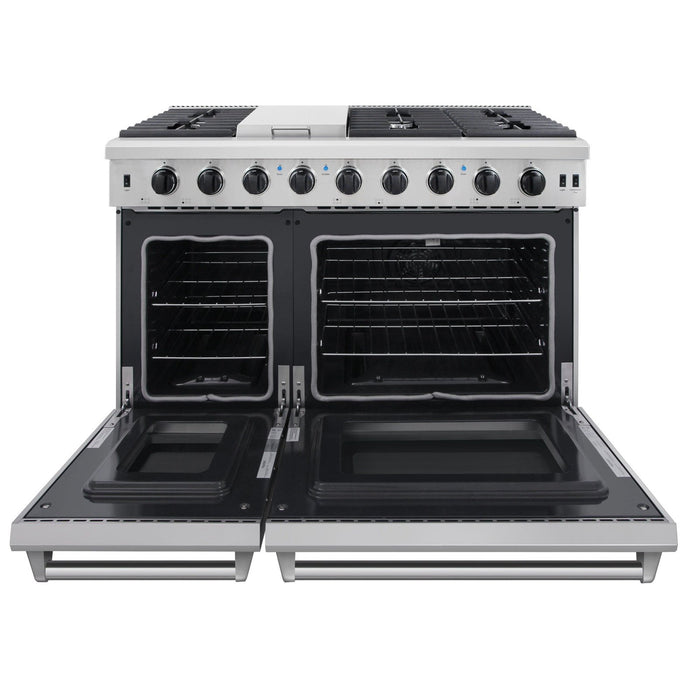 Thor Kitchen 48 in. 6.8 cu. ft. Double Oven Propane Gas Range in Stainless Steel, LRG4807ULP