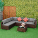 Outsunny 4-Piece Patio Furniture Sets Outdoor Wicker Conversation Set - 860-221BN
