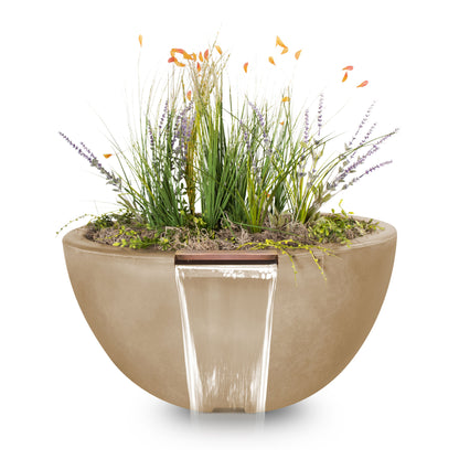 Luna Concrete Planter & Water Bowl Brown