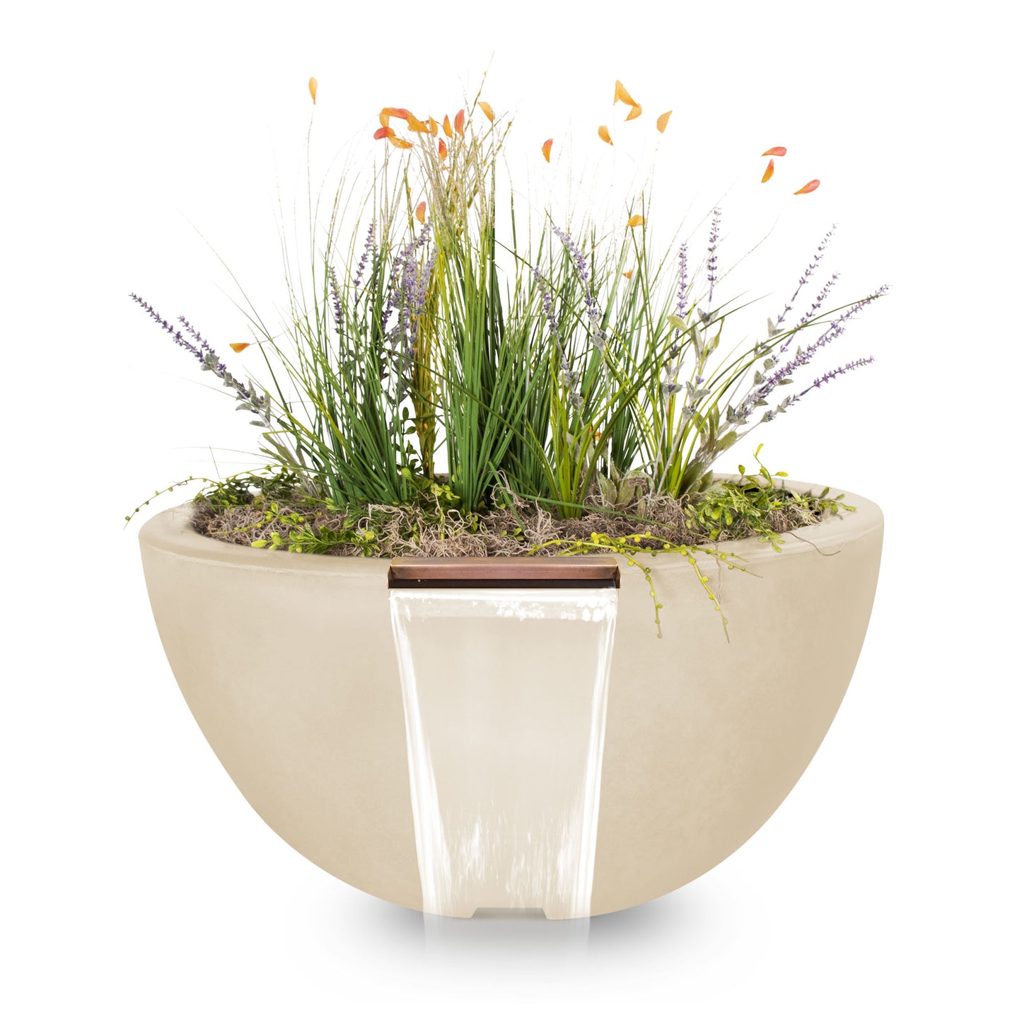 Luna Concrete Planter & Water Bowl Vanilla