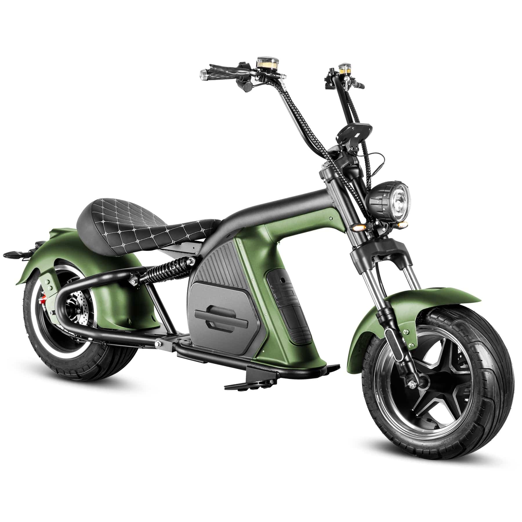 SoverSky M8 60V 2000W Fat Tire Electric Chopper Scooter - SOV-M8-2000W-WHITE