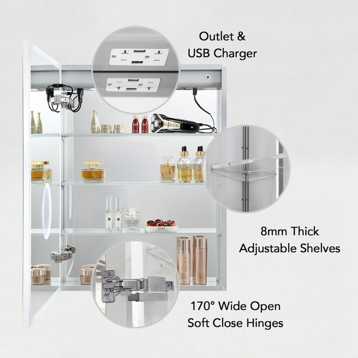 Blossom Asta – 24 Inches LED Medicine Cabinet - MCL2 2432L - Backyard Provider