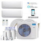 MRCOOL DIY Mini Split - 30,000 BTU 2 Zone Ductless Air Conditioner and Heat Pump with 25 ft. Install Kit, DIYM227HPW03C07