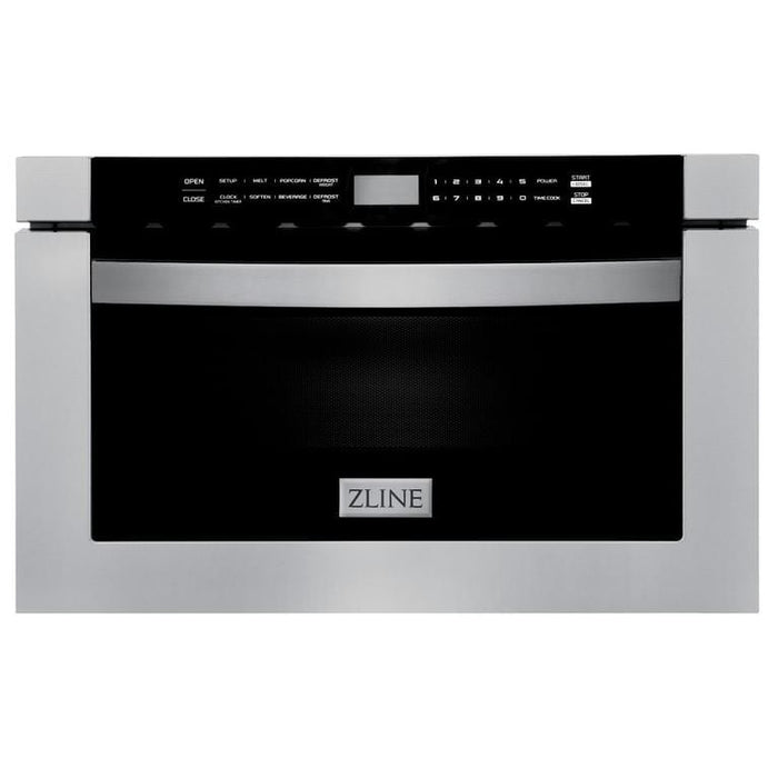 ZLINE Appliance Package - 48 In. Dual Fuel Range, Range Hood, Microwave Drawer, 3 Rack Dishwasher, 4KP-RARH48-MWDWV