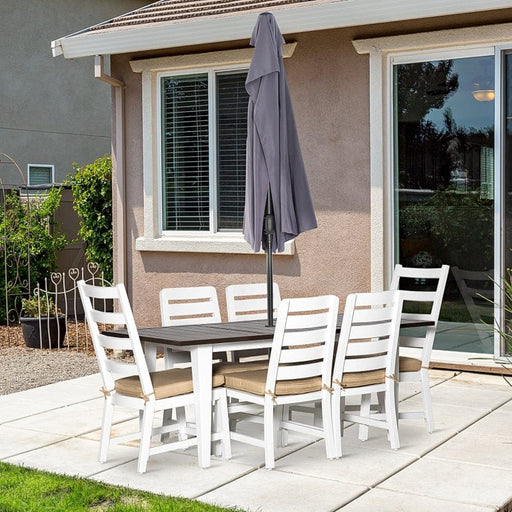 Outsunny 7 Piece Patio Dining Set with Umbrella Hole - 84B-990