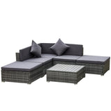 Outsunny 6-Piece Patio Furniture Sets Outdoor Sectional Sofa Set - 860-213GY