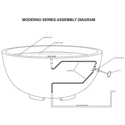Moderno 2 Fire Bowl Assembly Diagram