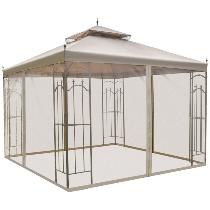 Outsunny 10' x 10' Steel Outdoor Patio Gazebo Canopy - 84C-028BN