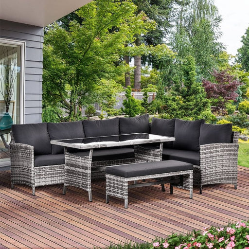 Outsunny 4 Piece Patio Wicker Dining Sets - 860-109CG