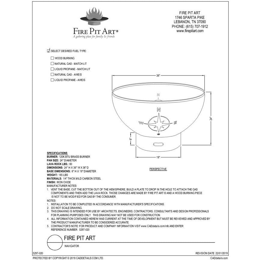 Fire Pit Art Navigator Fire Pit Specification