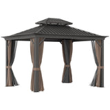 Outsunny 12'x10' Hardtop Gazebo with Aluminum Frame - 84C-204V02BN