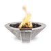 The Outdoor Plus OPT-RWGFW Cazo Round Wood Grain Concrete Fire and Water Bowl, 32-Inch