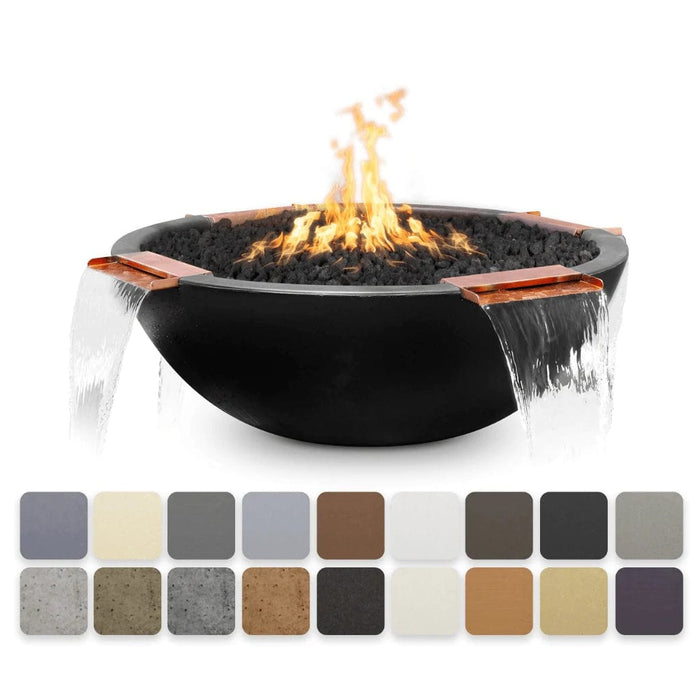 The Outdoor Plus OPT-RFW4W Sedona 4 Way Spill Round Concrete Fire and Water Bowl, 46-Inch