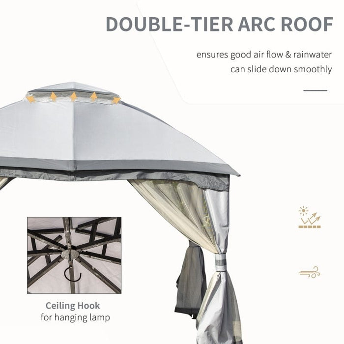 Outsunny 10' x 12' Outdoor Gazebo, Patio Gazebo Canopy - 84C-210GY