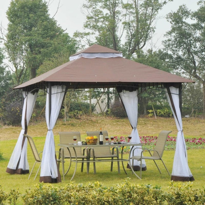 Outsunny 10' x 10' Steel Outdoor Patio Gazebo Canopy - 84C-010CF