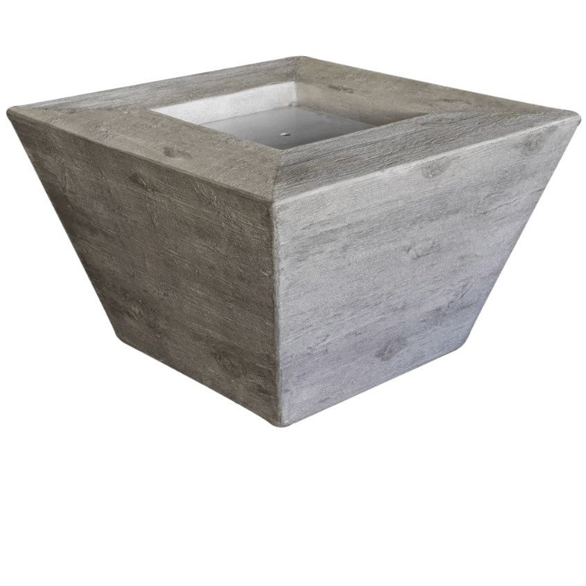 The Outdoor Plus Square Plymouth Wood Grain Fire Pit