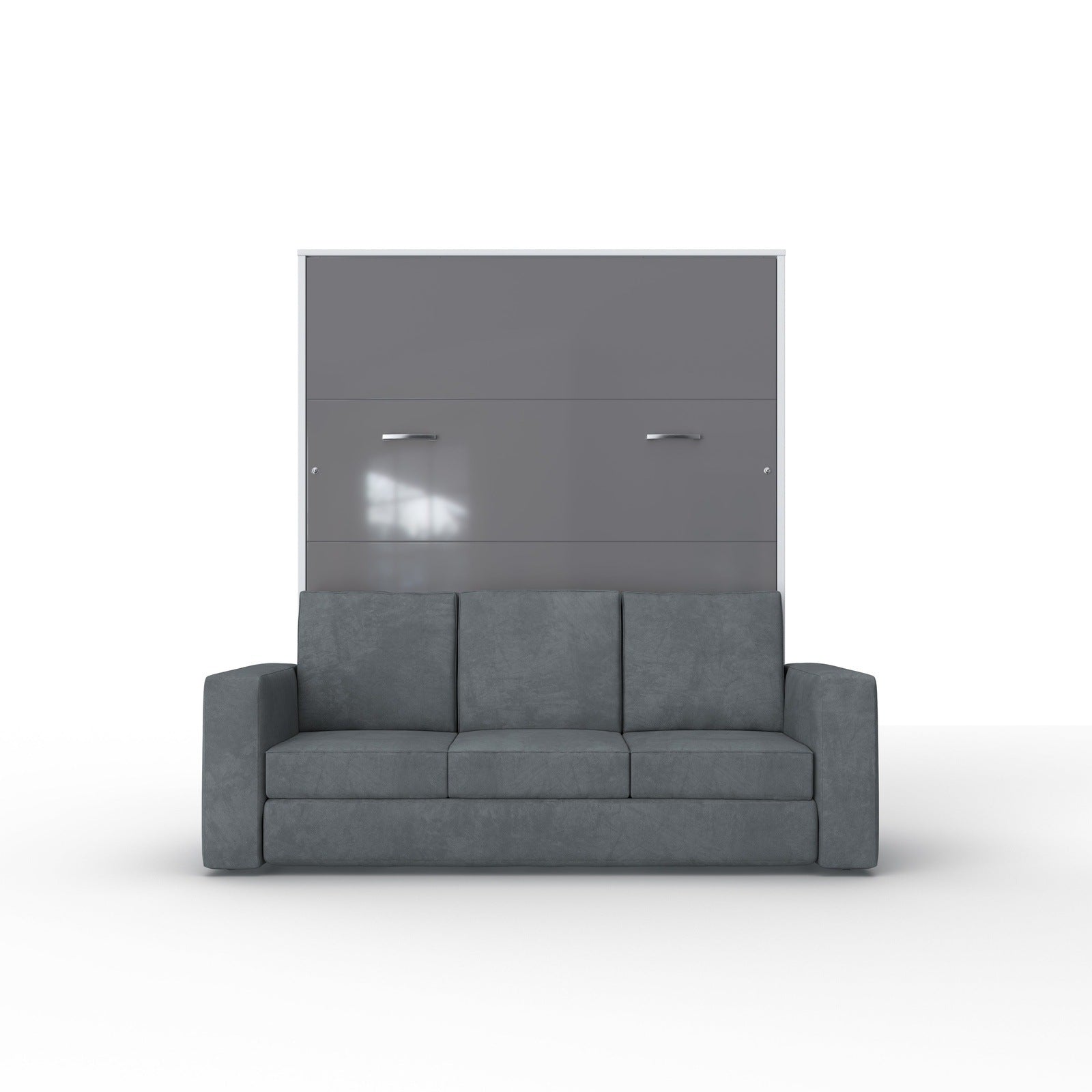 Maxima House Invento Queen Vertical Murphy Bed with a gray Sofa - IN014WG-G - Backyard Provider