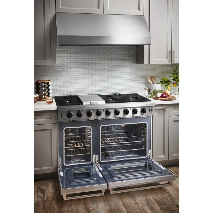 Thor Kitchen 48 in. 6.8 cu. ft. Double Oven Propane Gas Range in Stainless Steel, LRG4807ULP