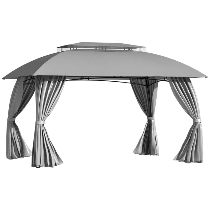 Outsunny 13' x 10' Patio Gazebo Outdoor Canopy Shelter with Sidewalls - 84C-326CG