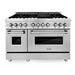 ZLINE Appliance Package - 48 In. Dual Fuel Range, Range Hood, Microwave Drawer, 3 Rack Dishwasher, 4KP-RARH48-MWDWV