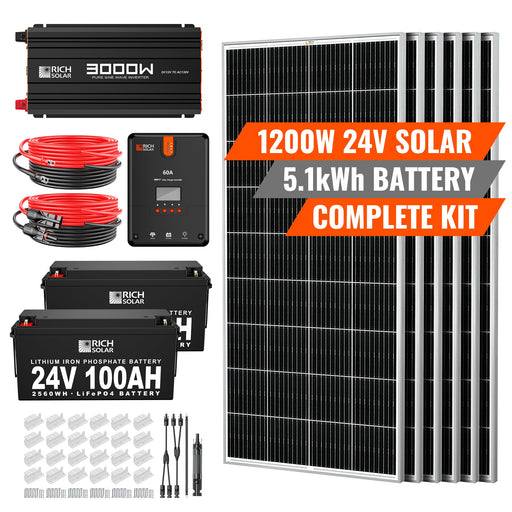 1200 Watt 24V Complete Solar Kit - Backyard Provider