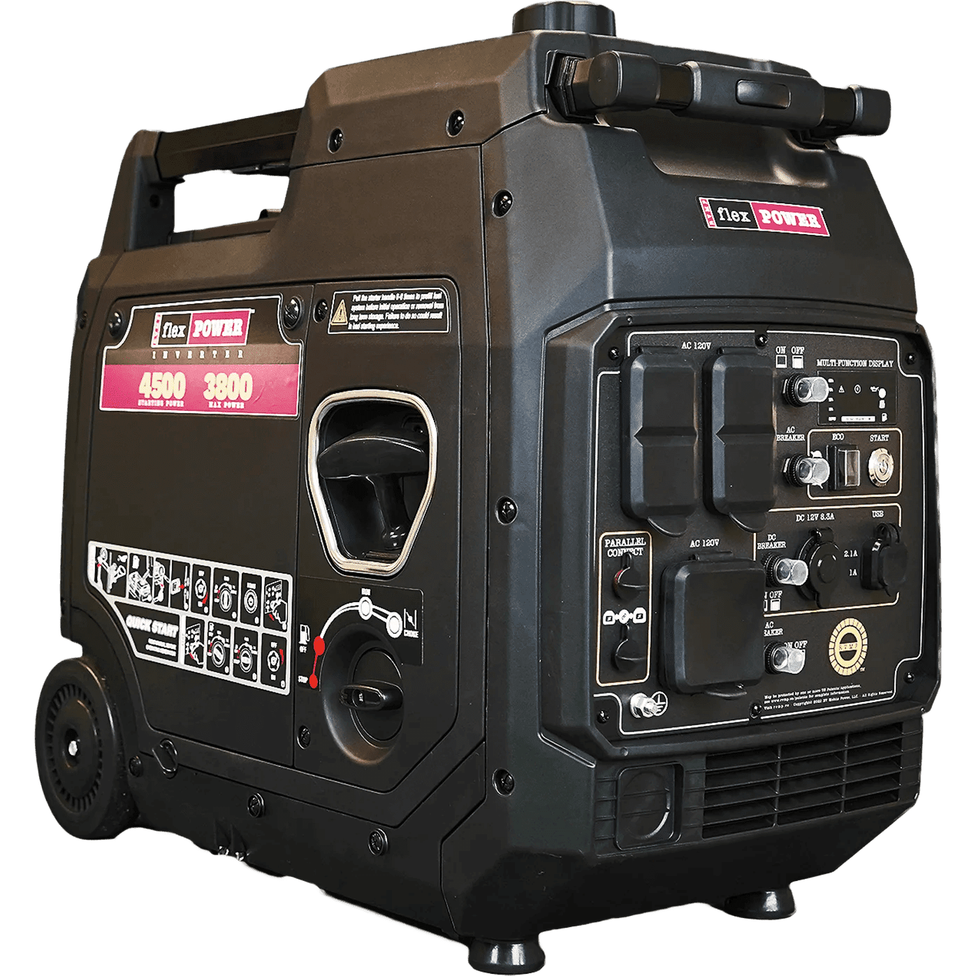 RVMP Flex Power 4500ies Inverter Generator 3600W/4500W Low THD RV and Parallel Ready Electric Start Gas New