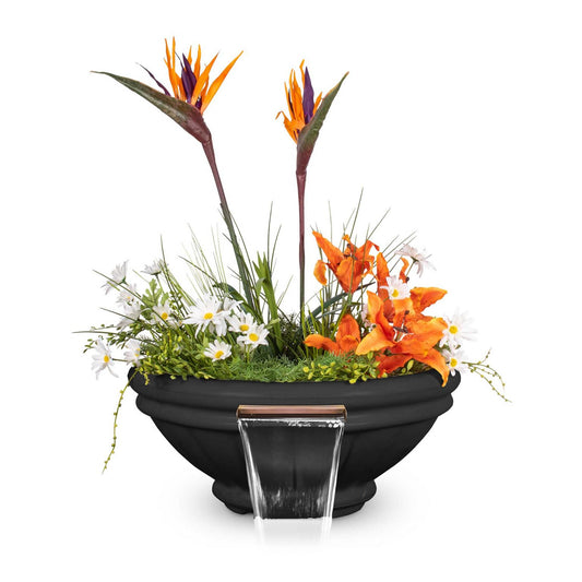 Roma Concrete Planter & Water Bowl Black
