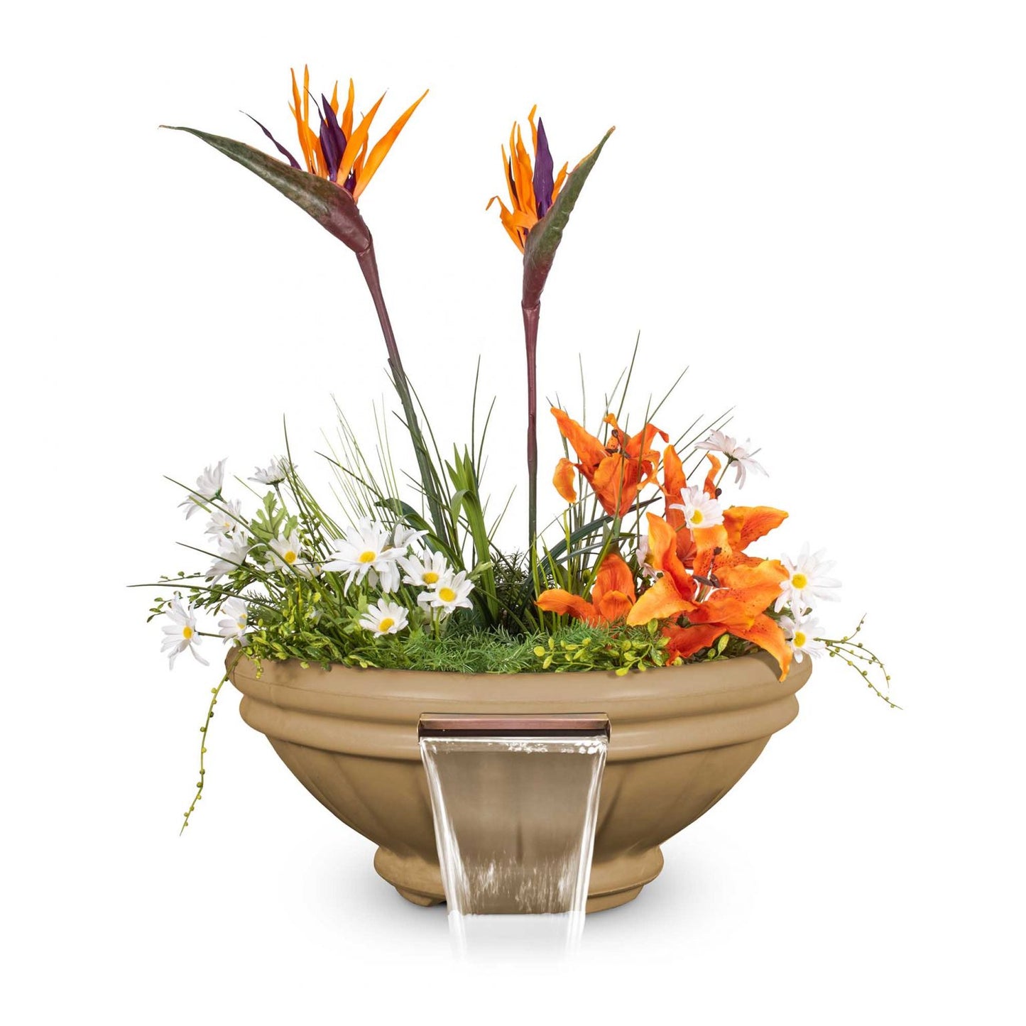 Roma Concrete Planter & Water Bowl Brown