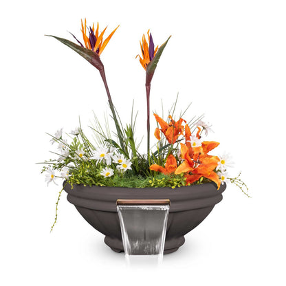 Roma Concrete Planter & Water Bowl Chestnut