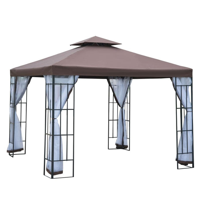 Outsunny 10'x10' Outdoor Gazebo, Double Tiered Canopy Tent - 01-0153