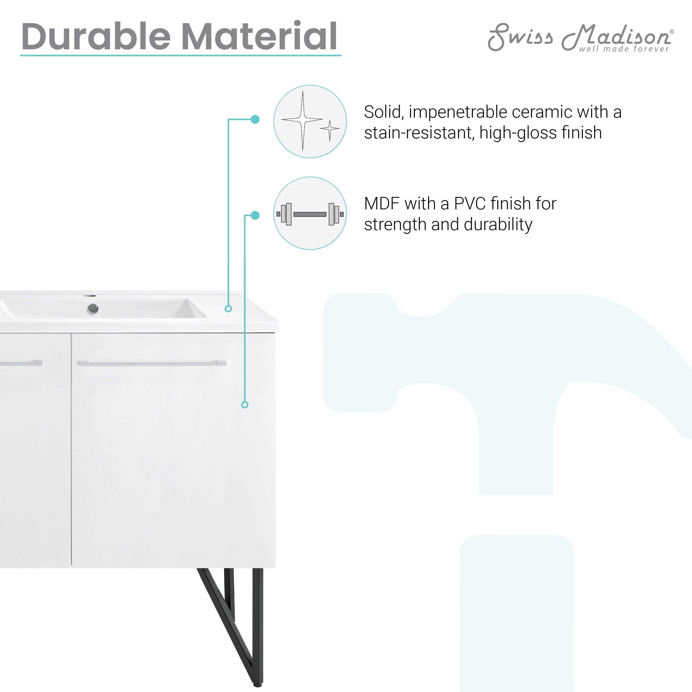 Swiss Madison Annecy 60" Bathroom Vanity in White - SM-BV216 - Backyard Provider